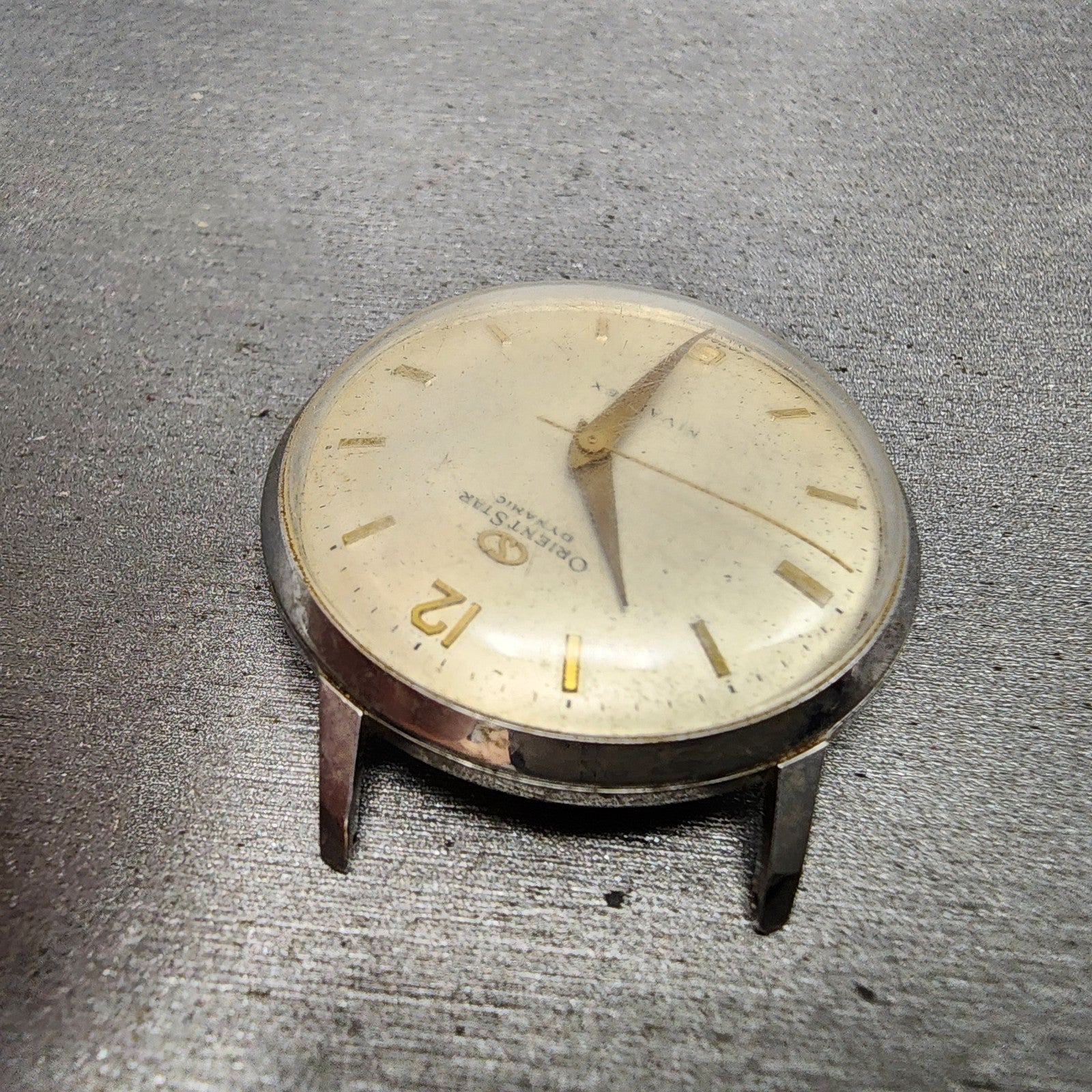 Orient Star Dynamic Watch Men 32mm White Dial Silver Tone Manual Wind VTG PARTS5