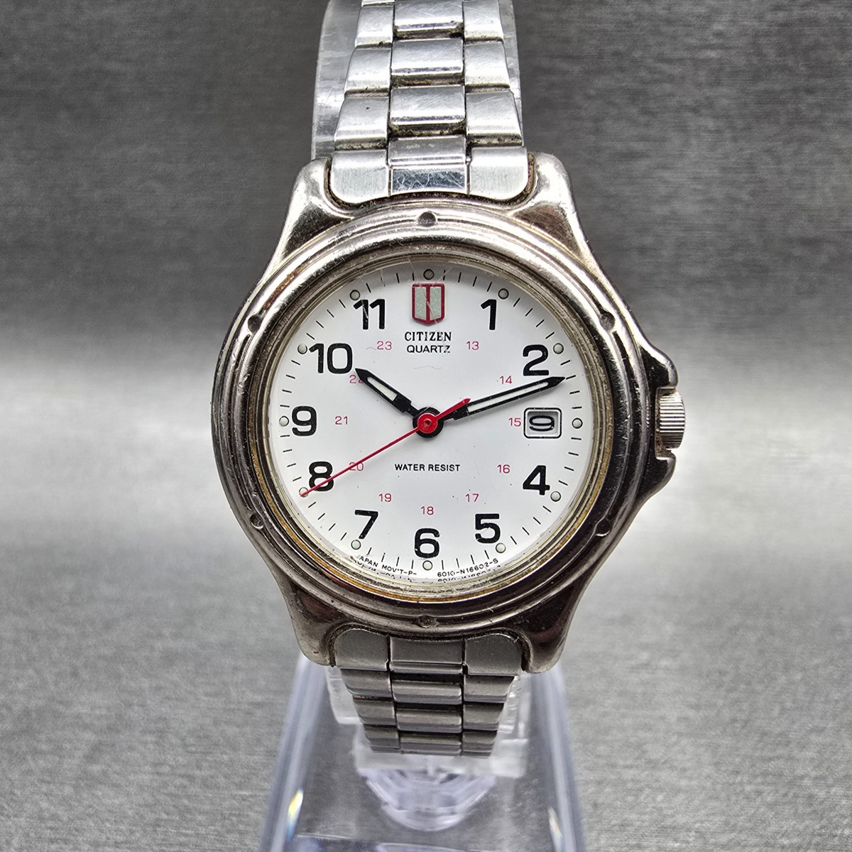Citizen Watch Women 27mm White Dial Silver Tone Date 6010-S37650 New Battery0