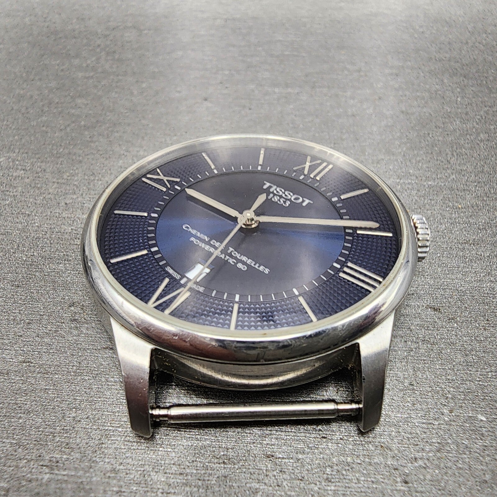 Tissot Chemin Des Tourelles Powermatic 80 Watch Men Blue Dial Steel Date READ!!2