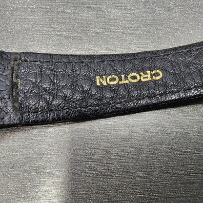 NOS Croton Watch Women 30mm Black Dial Black Tone Date Round New Battery