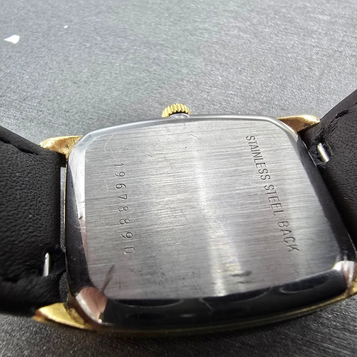 Longines Tank Watch Men 27mm Black Dial Gold Plated Manual Wind Runs VTG9