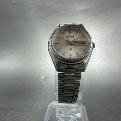 Seiko SQ Watch Women 24mm Silver Dial Silver Tone Daydate 3423-0099 NewBat HG55