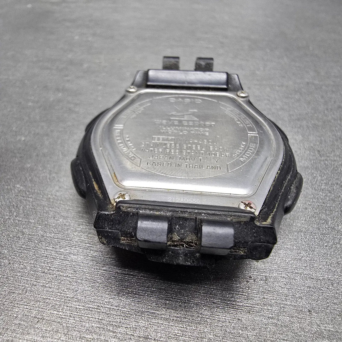 Casio Wave Ceptor Watch Men 43mm Black Dial Silver Analog Digital Solar WVA-430J8