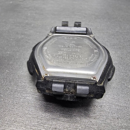 Casio Wave Ceptor Watch Men 43mm Black Dial Silver Analog Digital Solar WVA-430J8
