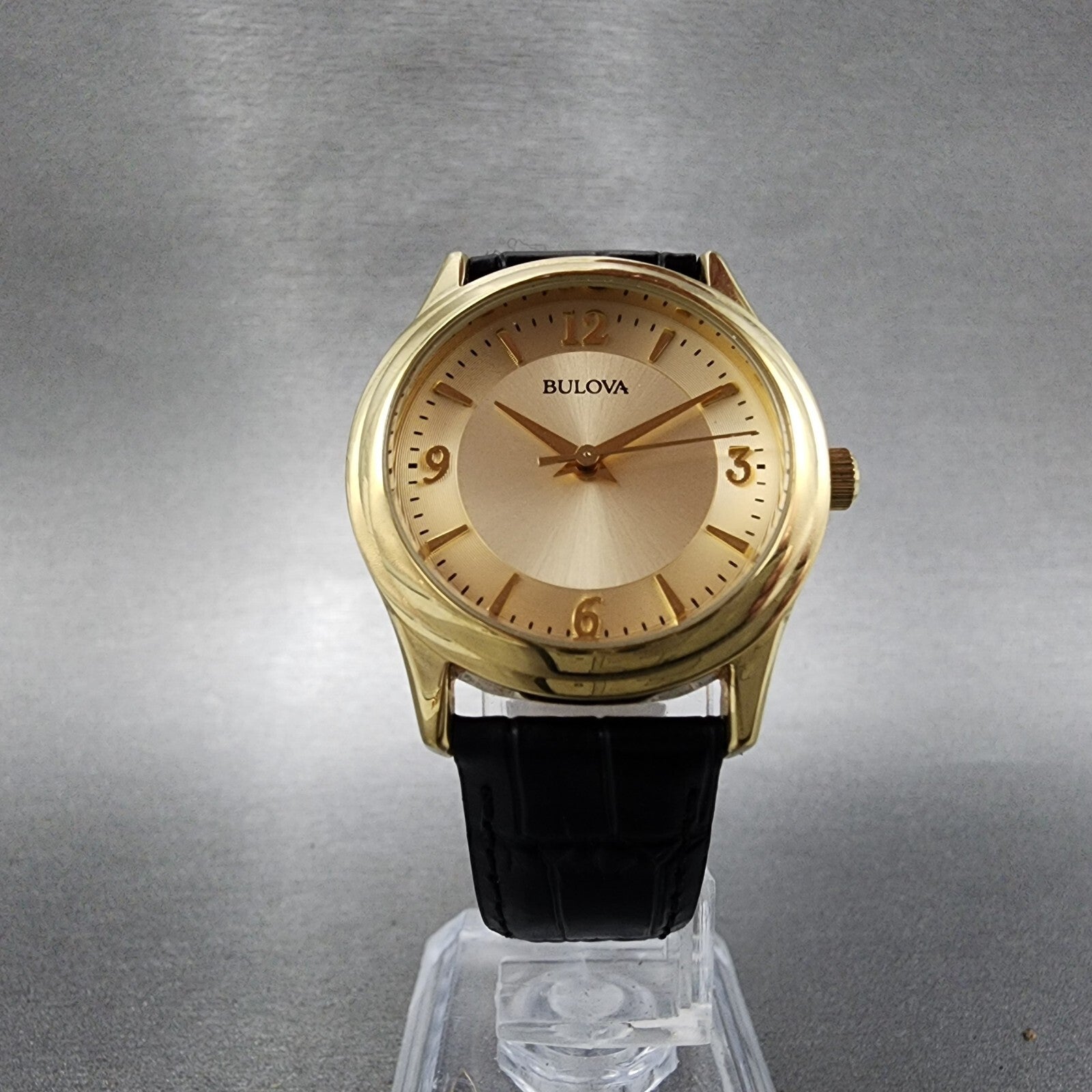 Bulova Watch Women 30mm Champagne Dial Gold Tone 97V25 New Battery5