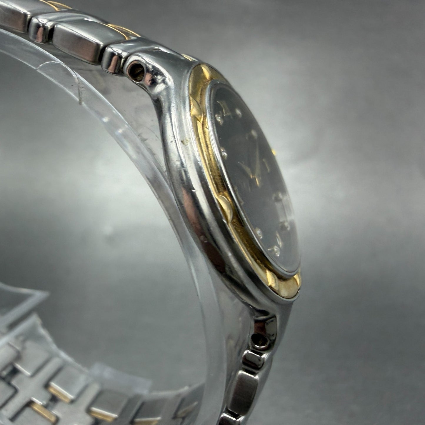 Raymond Weil Parsifal Watch Women 27mm Black Dial Two Tone Date 9990 New batt AB3