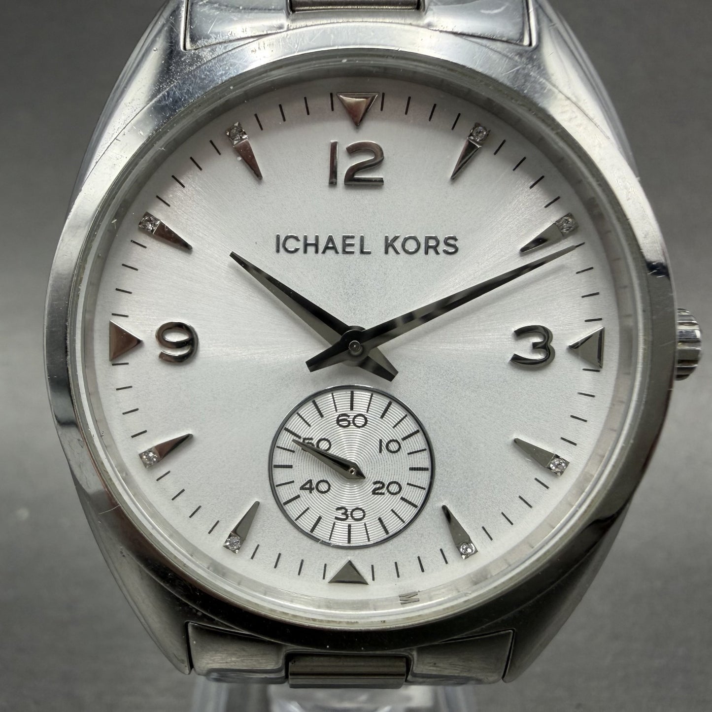 Michael Kors Callie Watch Women 36mm White Dial Steel Round Small MK3342 New Bat1