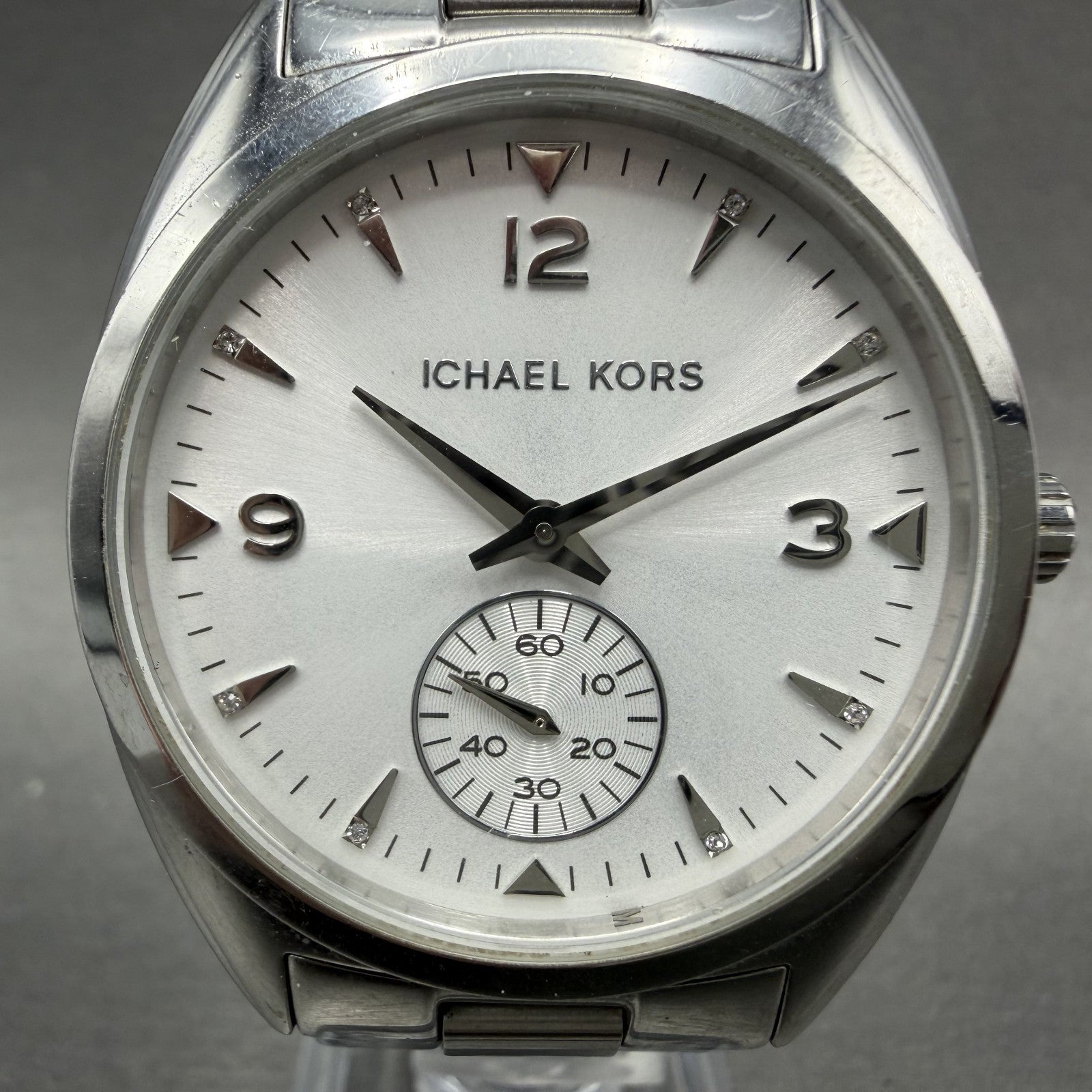 Michael Kors Callie Watch Women 36mm White Dial Steel Round Small MK3342 New Bat1