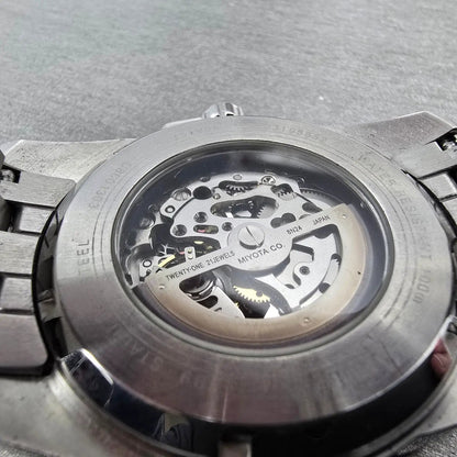 Bulova Sutton Skeleton Automatic Watch Men 43mm Silver Dial Steel 96A187 Works9