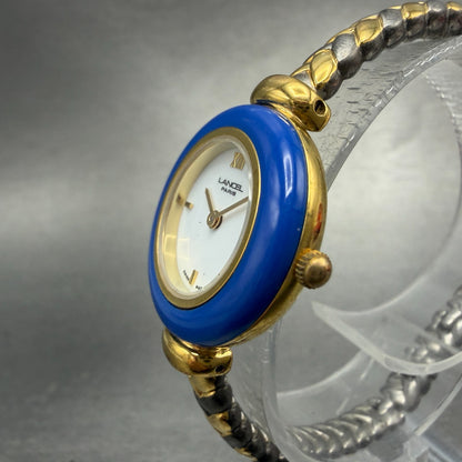 Lancel Interchangeable Bezel Watch Women 24mm White Dial Two Tone New Battery2