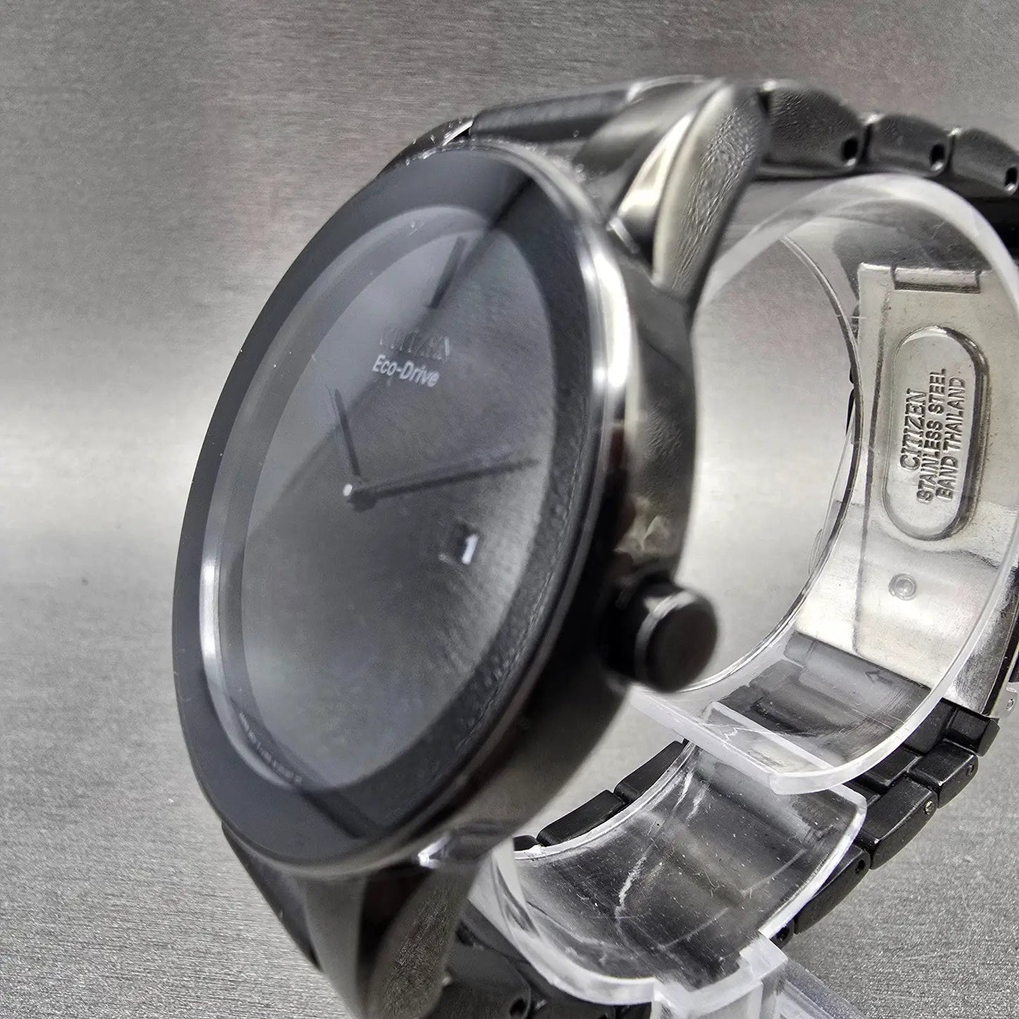 Citizen Eco-Drive Watch Men 40mm Black Dial Black Tone Date J165-S086892 Runs3