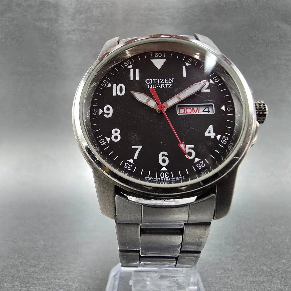Citizen Watch Men 37mm Black Dial Stainless Steel Daydate 2500-S99388 PARTS6