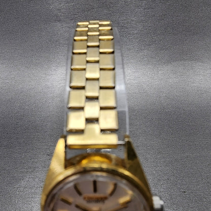 Citizen Seven Watch Women 24mm White Dial Gold Tone Date Round New Battery VTG4