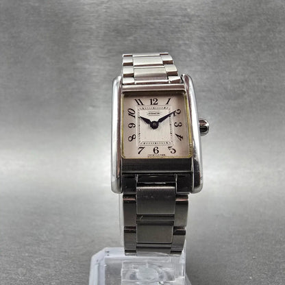 Coach Tank Watch Women 19mm Silver Dial Silver Tone Rectangle W002B New BatteryQ5