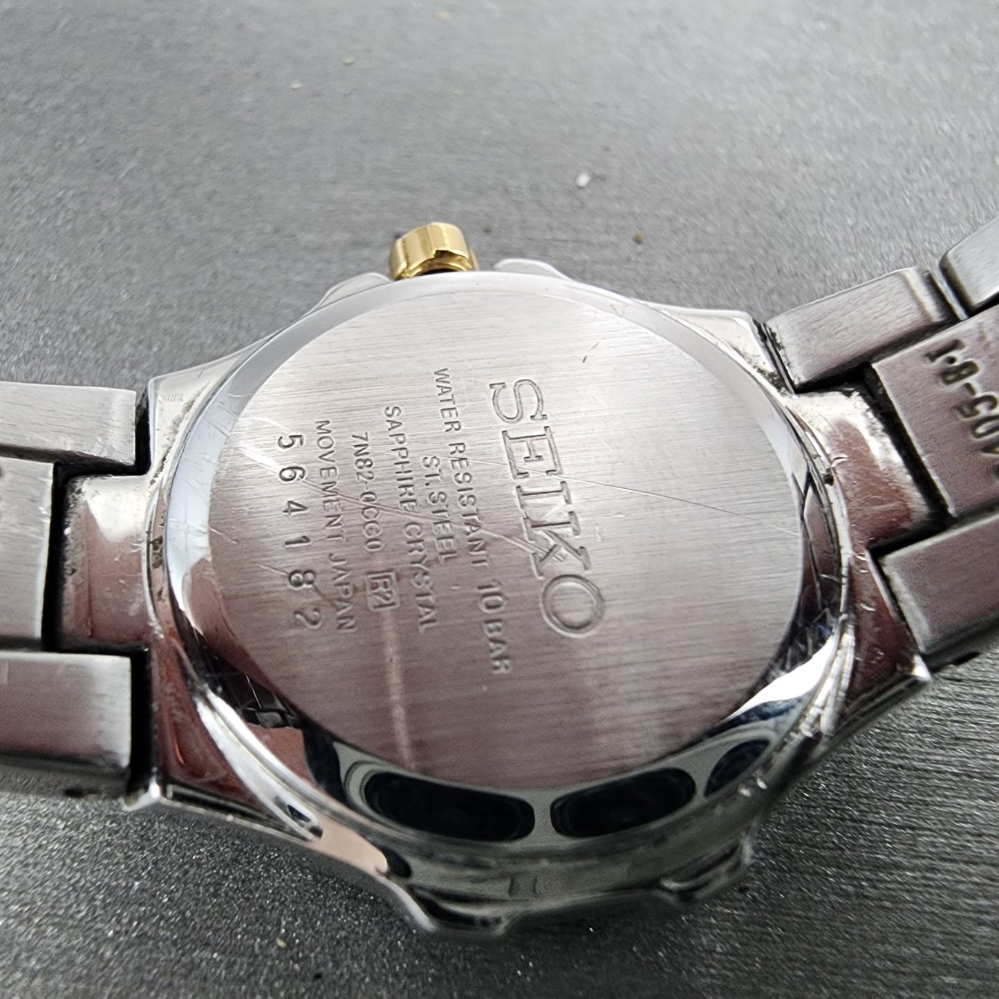 Seiko Watch Women 27mm MOP Dial Two To Date Round Diamonds 7n820CG0 New Batt10