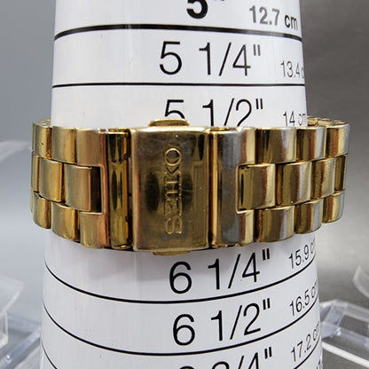 Seiko Watch Women 23mm White Dial Gold Tone Rectangle 4N00-6769 New Battery
