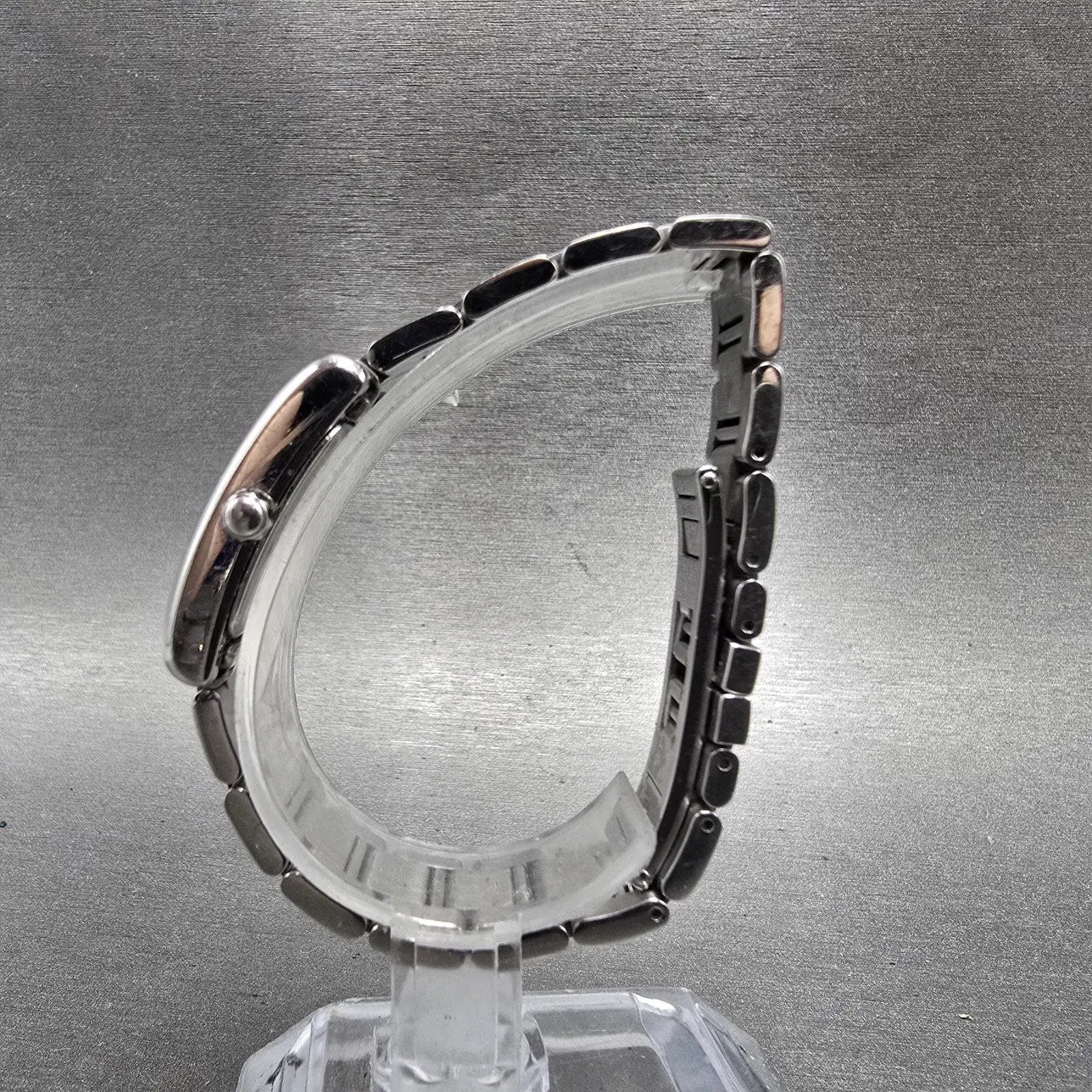 Coach Tank Watch Women 19mm Silver Dial Silver Tone Rectangle W002B New BatteryQ6