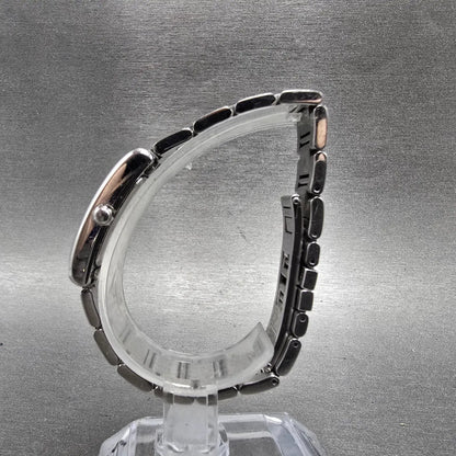 Coach Tank Watch Women 19mm Silver Dial Silver Tone Rectangle W002B New BatteryQ6