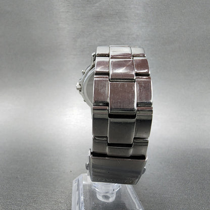 Seiko Solar Watch Men 38mm White Dial Silver Tone Date 7b52-0af0 Runs
