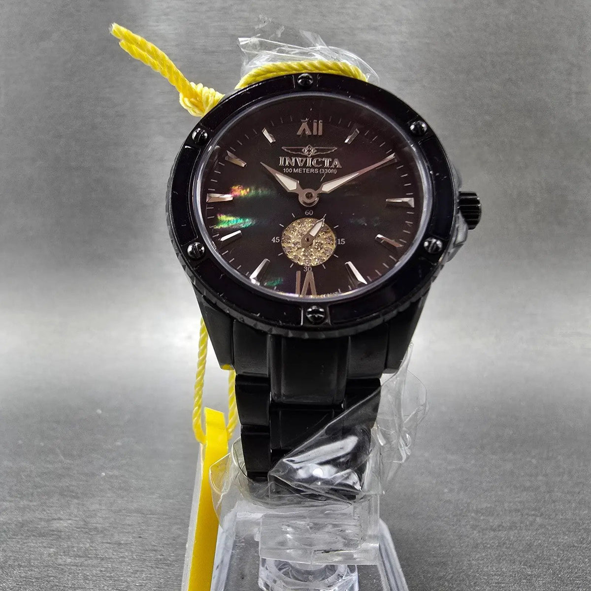 Invicta Watch Women 26mm MOP Dial Black Tone 5099 Round Bracelet New Battery5