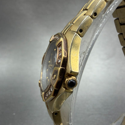 Seiko Coutura Watch Women 23mm Gray Dial Gold Tone 1N01-0lE0 New Battery ABC2
