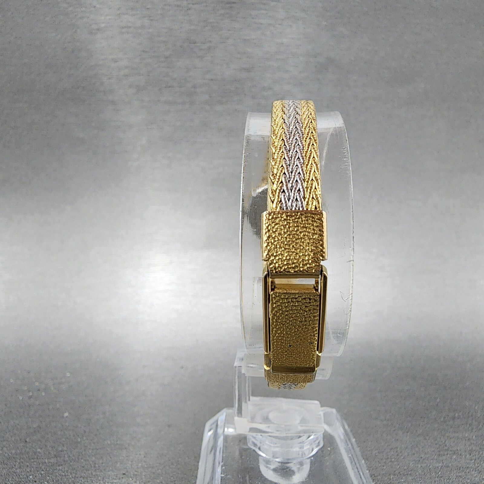 Hamilton Watch Women 19mm Gold Dial Two Tone Round Mesh Band  New Battery7