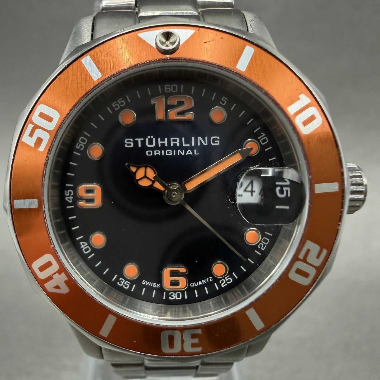 Stührling Lady Clipper Watch 29mm MOP Dial Steel Date Round New Battery1