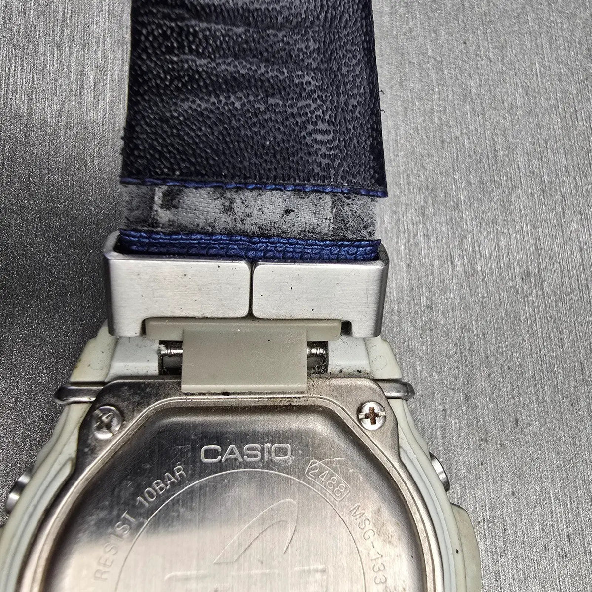 Casio Baby-G MSG-133 Watch Women 42mm Silver Blue Chrono Alarm New Battery11