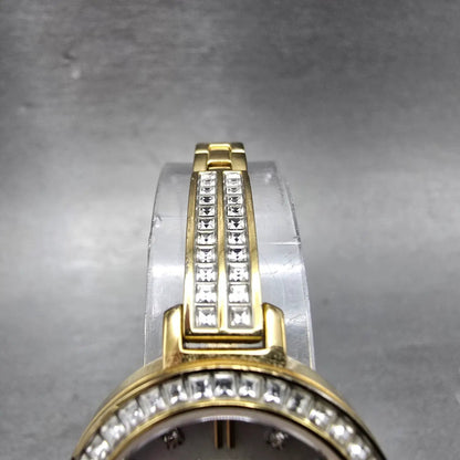 Citizen Eco-Drive Watch Women 25mm MOP Dial Gold Tone Round E031-S122694 Runs NQ4