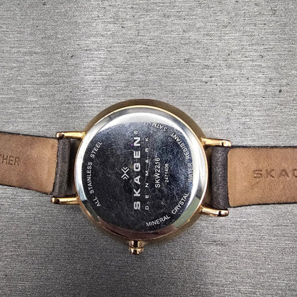 Skagen Ditte Watch Women 36mm Gray Dial Gold Tone Round SKW2216 New Battery10