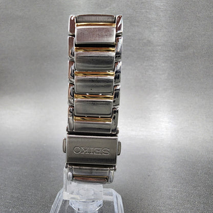 Seiko Tank Watch Women 18mm White Dial Toe Tone Rectangle 1n00-0ez0 New Battery