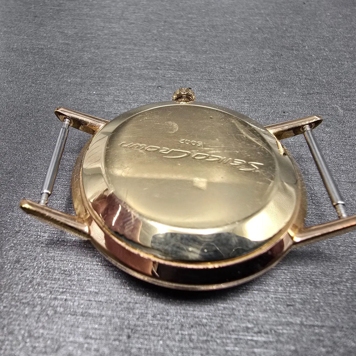 Seiko Crown Watch Men 35mm White Dial Gold Round Manual Wind 15002 JDM PARTS7