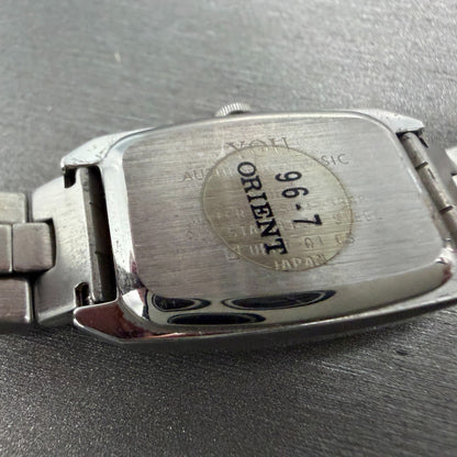 Orient You Tank Watch Women 19mm Silver Dial Silver Tone Rectangle New Battery9
