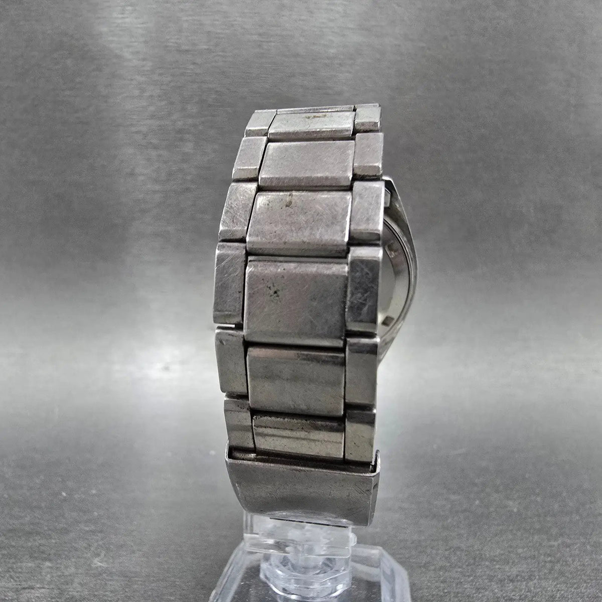 Seiko Automatic Watch Men 37mm Blue Dial Silver Daydate 7009-5059 Oval Runs VTG7