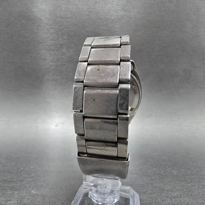 Seiko Automatic Watch Men 37mm Blue Dial Silver Daydate 7009-5059 Oval Runs VTG7