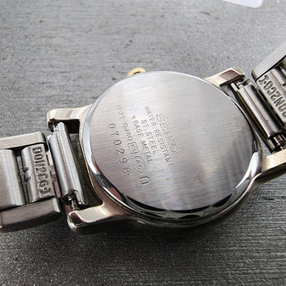 Seiko Lucent Watch Women 22mm White Dial Two Tone 1f210j80 New Battery9