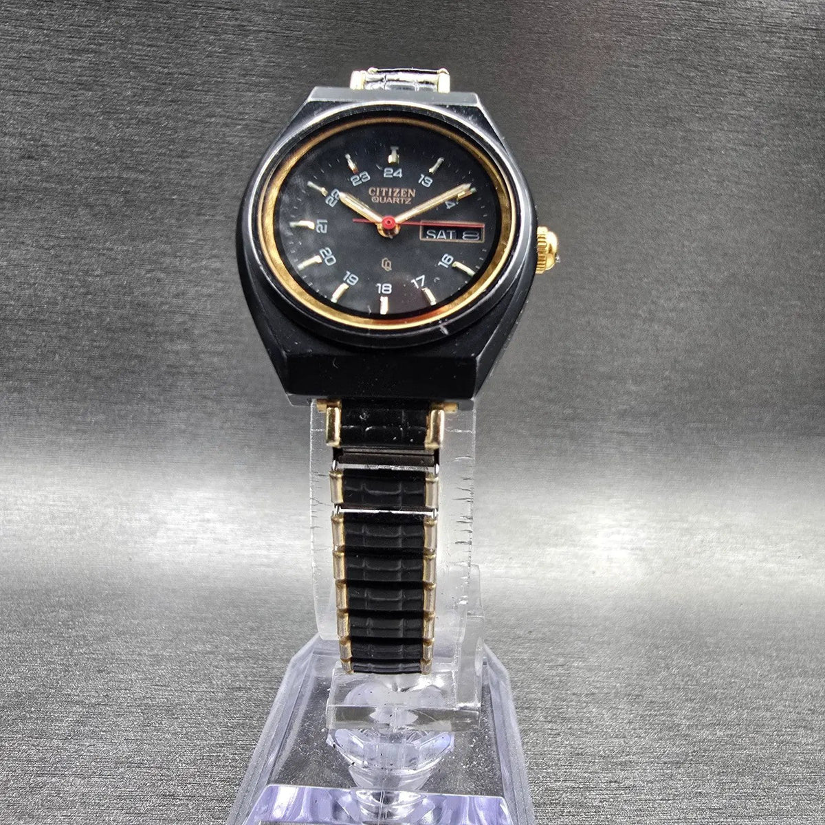 Citizen CQ Watch Women 26mm Black Dial Black Tone Daydate 3600-899431 New Batt5