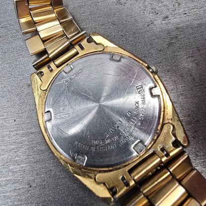 Seiko SQ President Watch Men 36mm Gold Dial Gold Daydate 5Y23-8A60 New Batt 5610