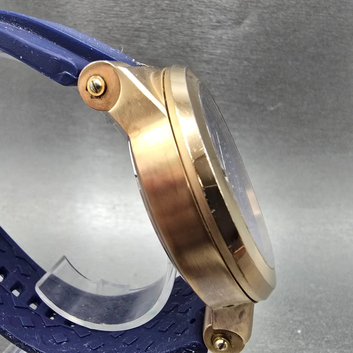 Michael Kors Dylan Chronograph Watch Men 48mm Blue Dial Rose Gold Date New Batt3
