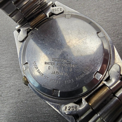 Seiko President Watch Men 36mm Gold Dial Two Tone Daydate 7123-8050 New Battery10