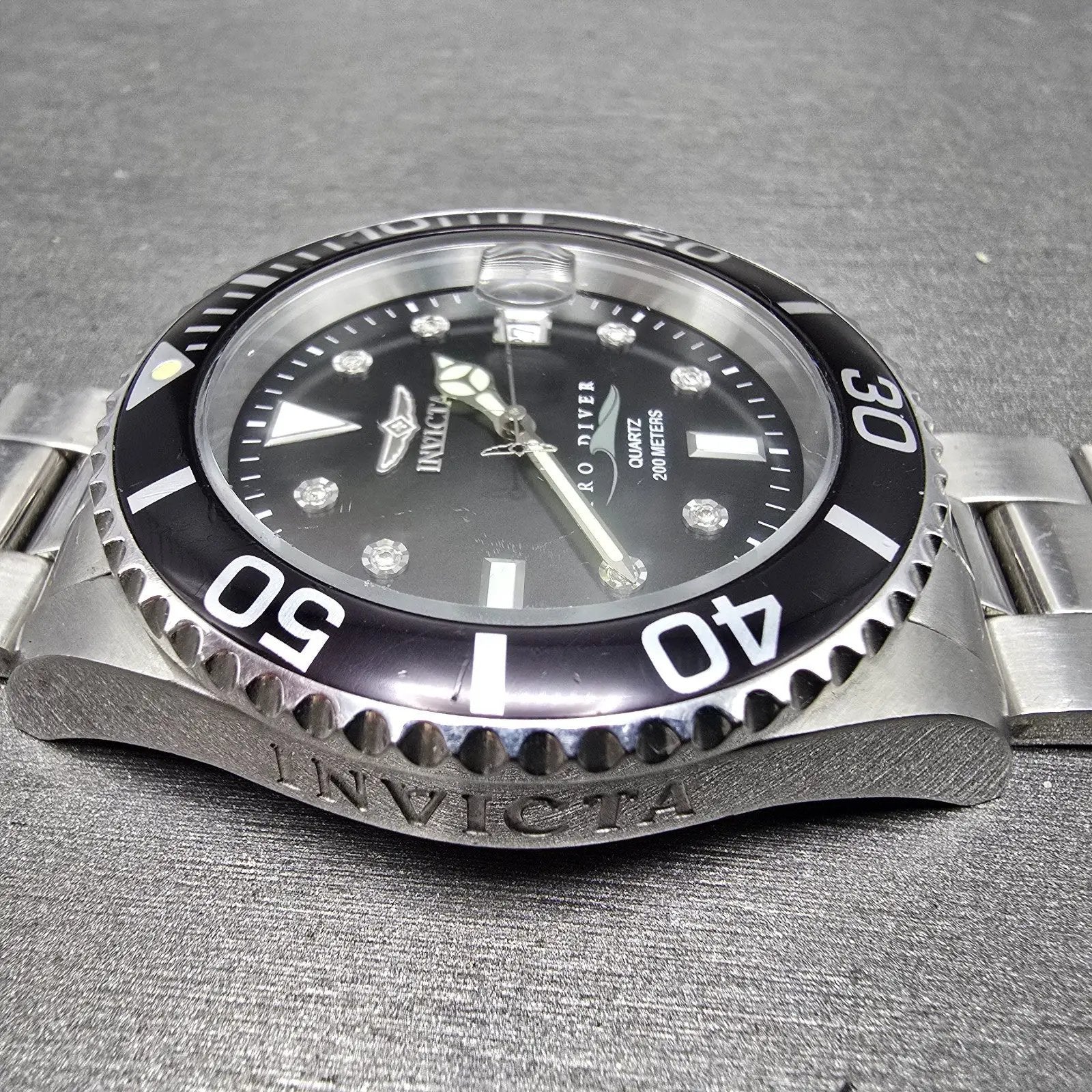 Invicta Pro Diver Watch Men 43mm MOP Dial Silver Tone Date 5009 PARTS NO CROWN6