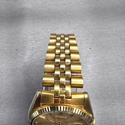 Seiko President Watch Men 35mm Gold Dial Gold Tone Daydate 5Y23-8A60 New Battery4