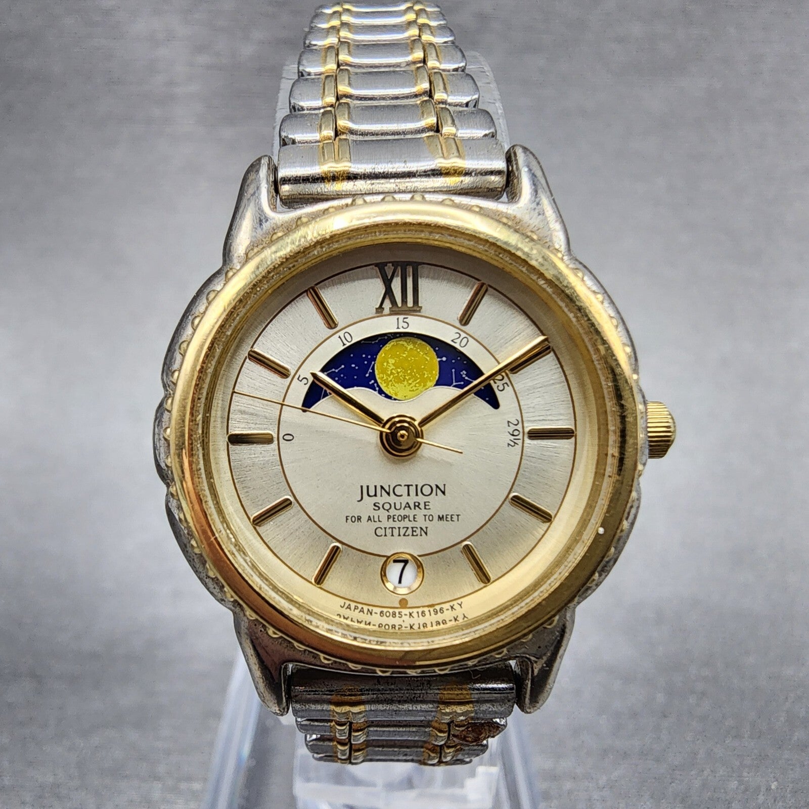 Citizen Junction Moonphase Watch Women 26mm Champagne Dial Two Tone Date PARTS0