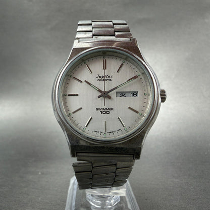 Orient Jupiter Swimmer Watch Men 35mm White Dial Silver Daydate  D39312-71 PARTS6