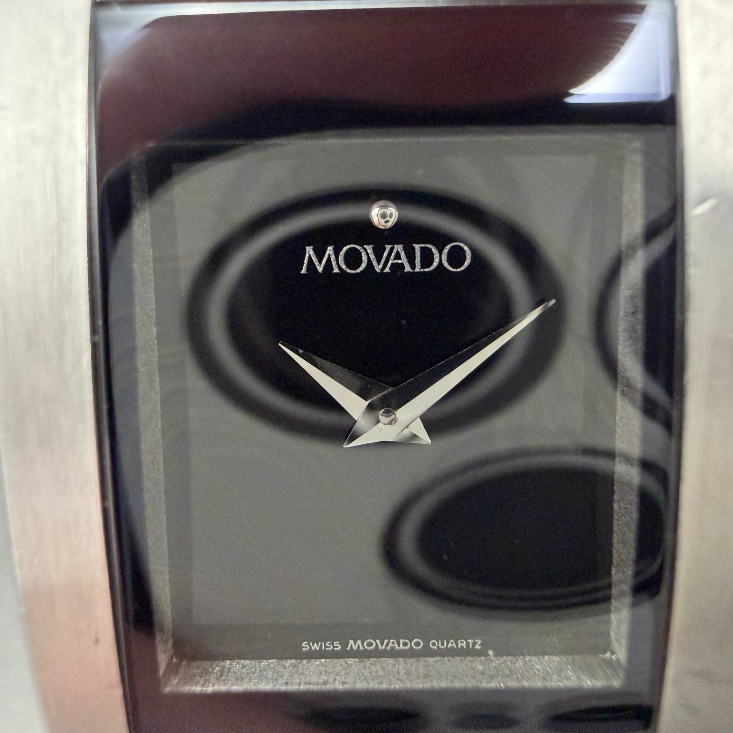 Movado Eliro Watch Women 22mm Black Dial Stainless Steel 84 C1 415 New BatteryZZ1