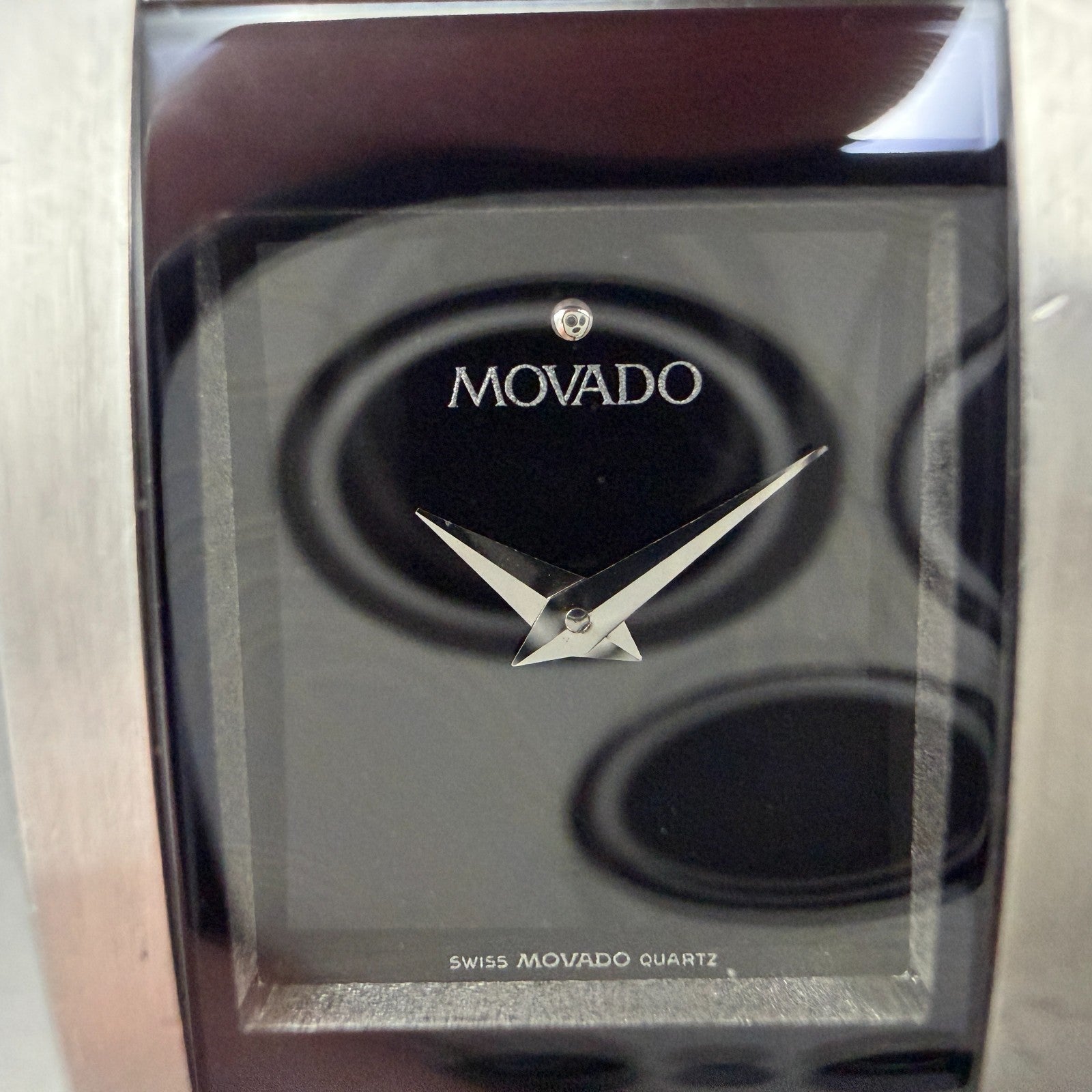 Movado Eliro Watch Women 22mm Black Dial Stainless Steel 84 C1 415 New BatteryZZ1