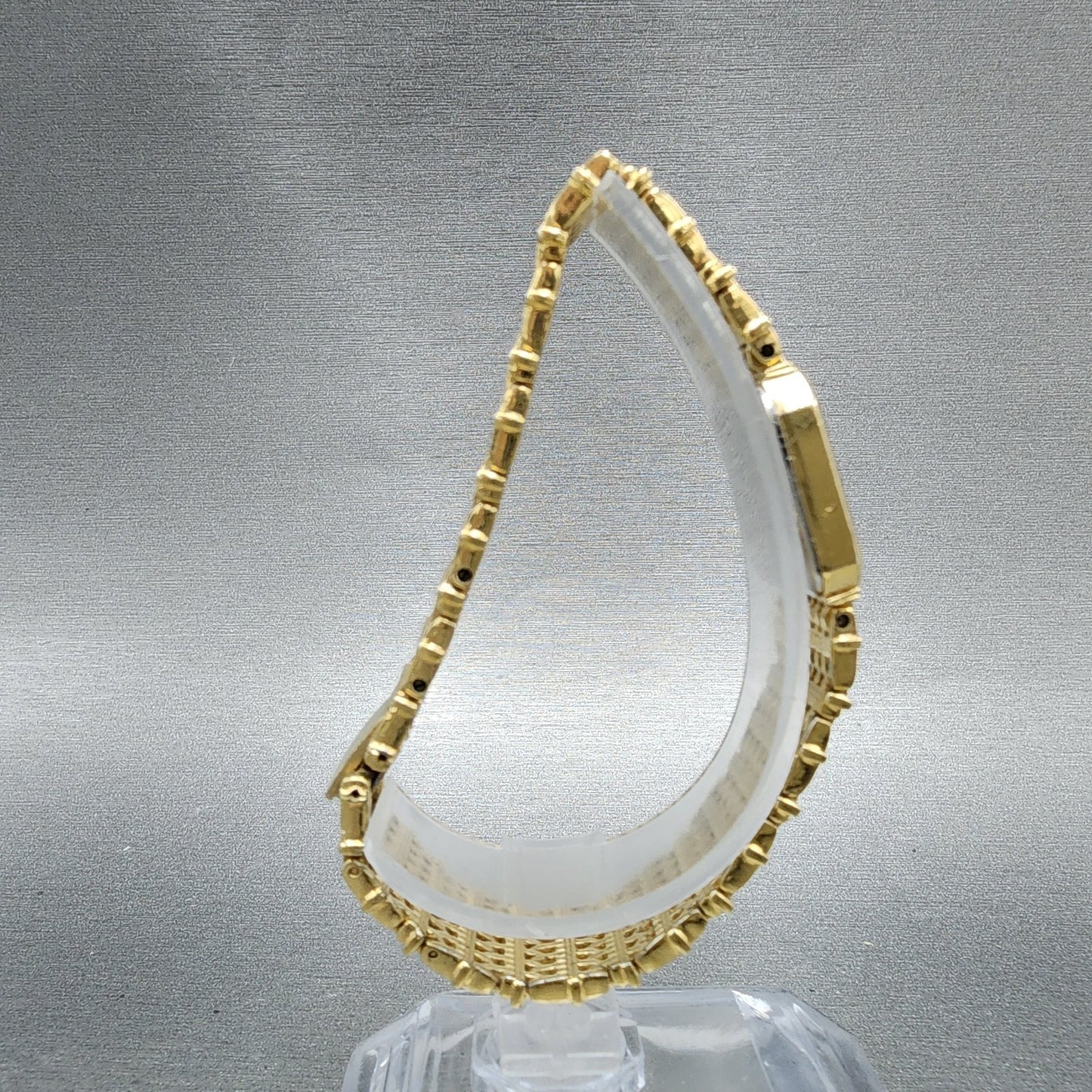 Seiko Tank Watch Women 16mm Champagne Dial Gold Tone 2c205449 New Battery8