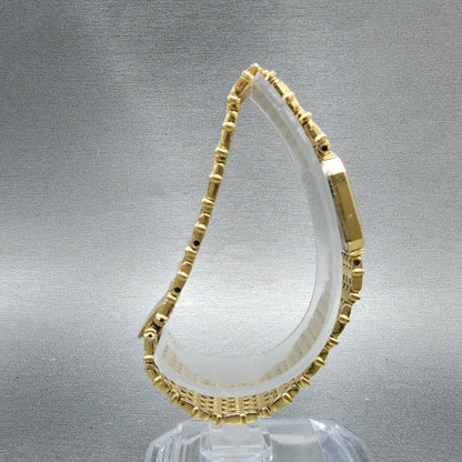 Seiko Tank Watch Women 16mm Champagne Dial Gold Tone 2c205449 New Battery8