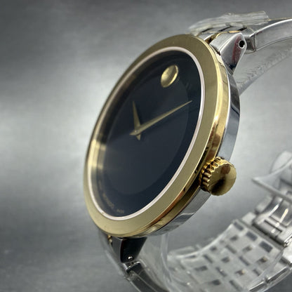 Movado Esperanza Watch Men 39mm Black Two Tone Round New Batt Bracelet 06070582