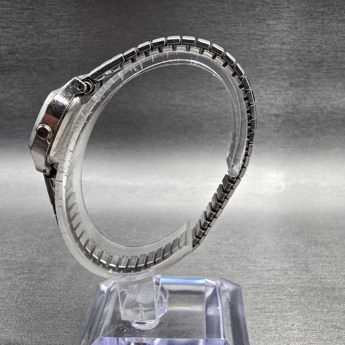 Seiko Watch Women 21mm Blue Dial Silver Tone Rectangle 4700-5079 New Battery JP6